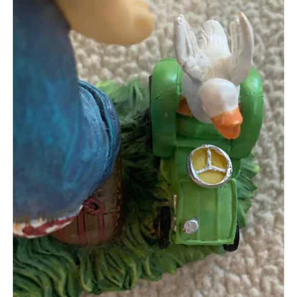 DWK Corp Resin Figurine Farm Boy In Overalls W/Duck On Tractor 2001 8” Tall - Picture 11 of 12